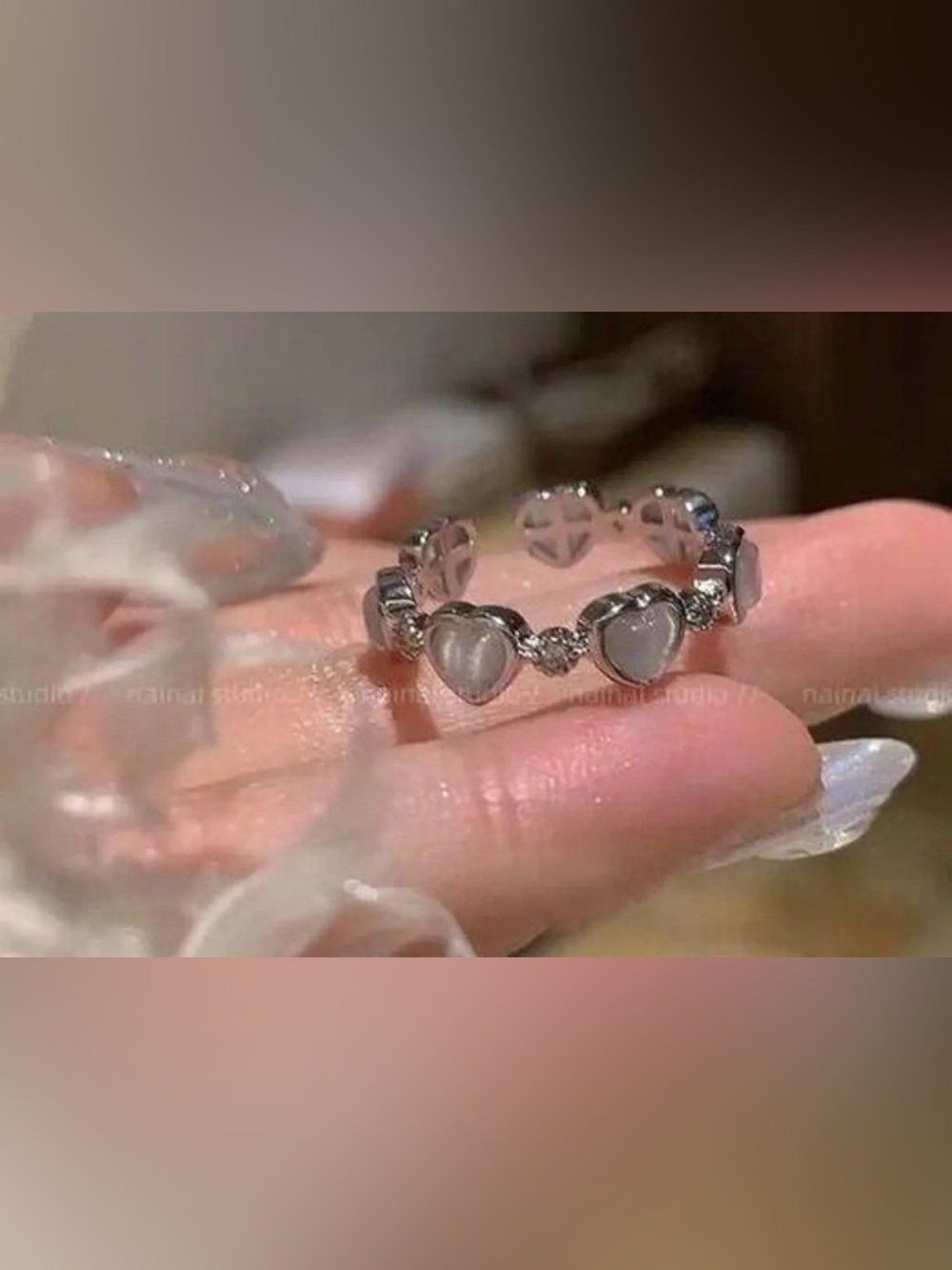 Beautiful Linked Heart Open Ring Piece